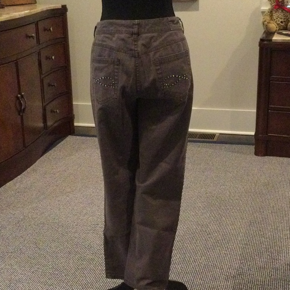 Stylish Brown Chico’s Pants with Studded Pockets